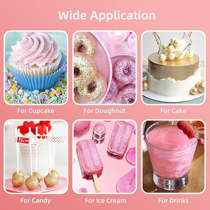 Edible Glitter Spray - 3/4oz Luster Dust Edible Food Grade Glitter Shimmer Dust Powder for Cocktails, Drinks, Cake Decorating - Metallic Food Coloring Powder for Wine, Candy, Cookie, Icing (Blue)
