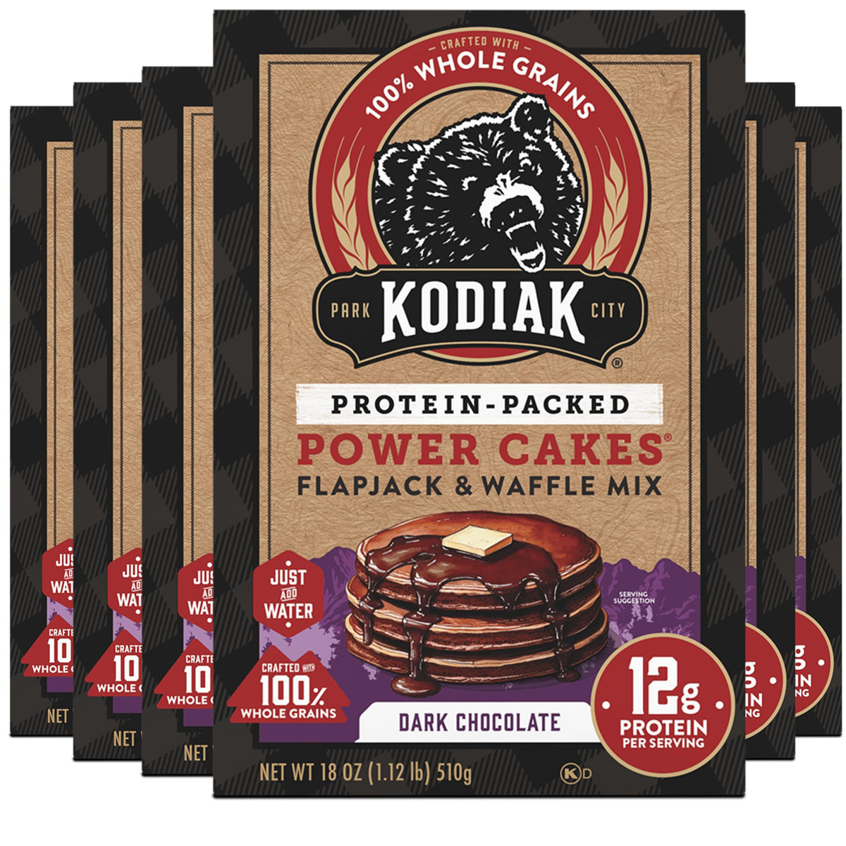 Kodiak Cakes Power Cakes - Protein Pancake Mix & Waffle Mix - 100% Whole Grain- Birthday Cake Flavor (Pack of 6)