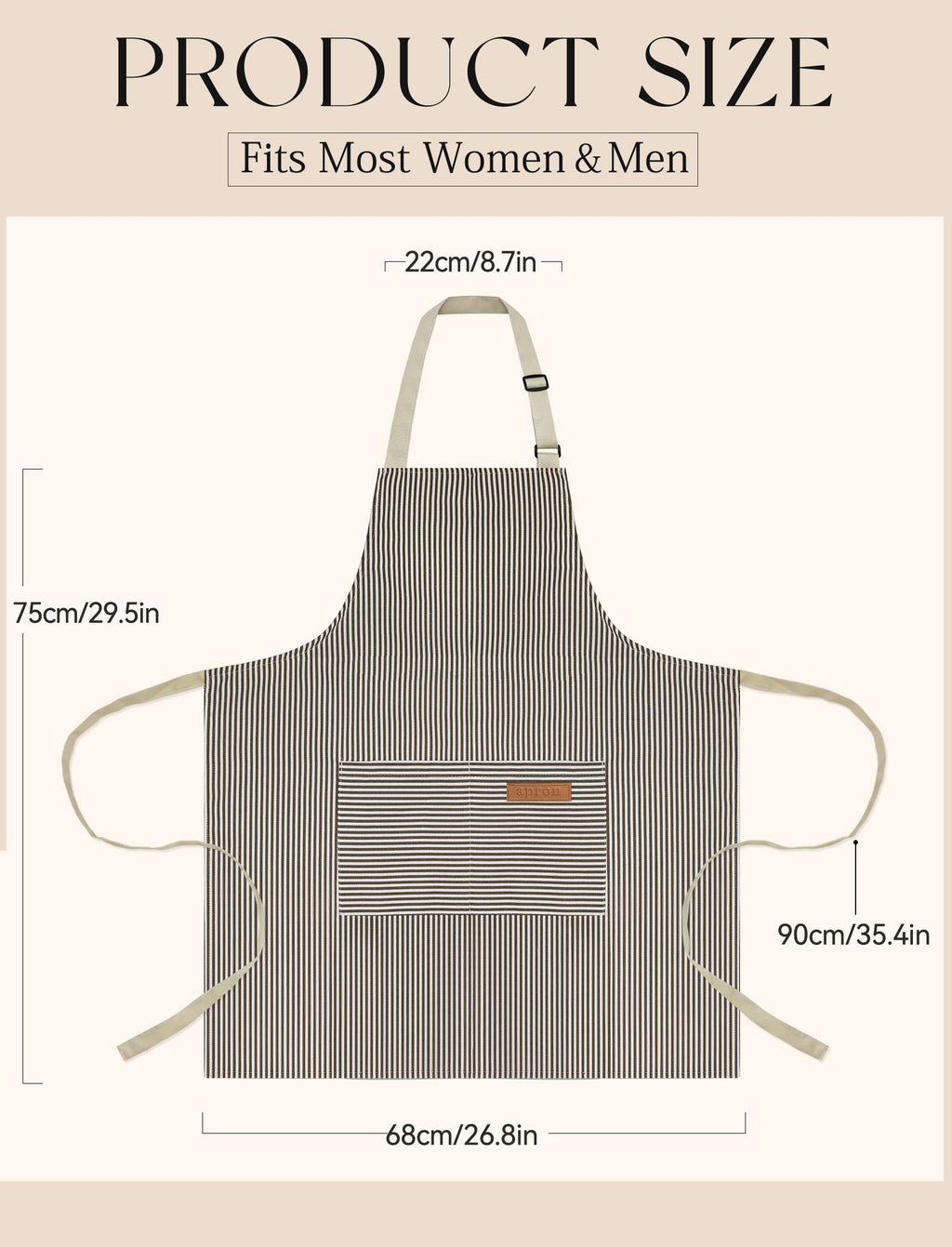 Cardkiss 2 Pack Kitchen Cooking Aprons, Soft Aprons for Women Men with 2 Pockets Chef Apron with Adjustable Neck Strap and Long Tie