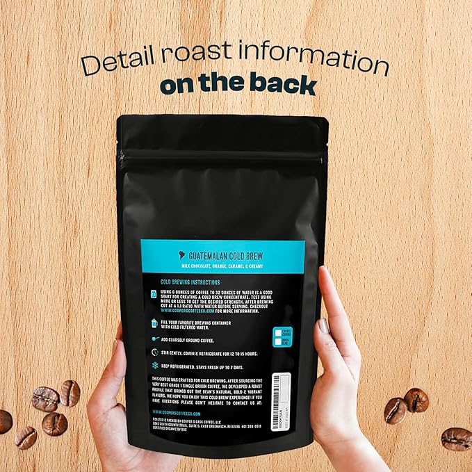 Organic Cold Brew Coffee - Guatemalan Coffee Beans Crafted For Cold Brewing - Ground, Medium Roast, 2 lb