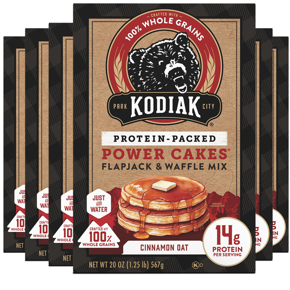 Kodiak Cakes Power Cakes - Protein Pancake Mix & Waffle Mix - 100% Whole Grain- Birthday Cake Flavor (Pack of 6)