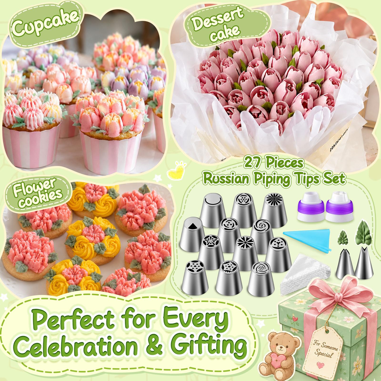 Suuker 27 Pieces Russian Piping Tips Set