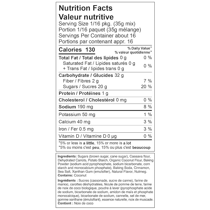 XO Baking Co. Gluten Free Carrot Cake Gourmet Cake Mix; Contains Real Carrots; Non-GMO; Kosher; Rice Free; Soy Free; Dairy Free; Peanut Free; No Preservatives; No Artificial Flavors or Colors, 20oz