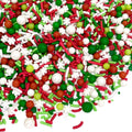 Manvscakes Sprinkles- Edible Cake and Cupcake Sprinkles with Assorted Shapes and Sizes for Parties, Metallic Sprinkle Mix for Cookies, Ice Cream, Cake and Cupcake Decorating, 4 oz (Red, Green, White)