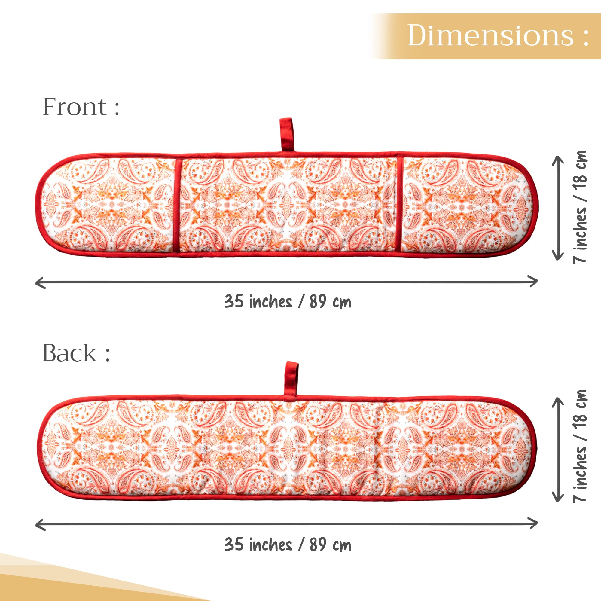 Maison d' Hermine Double Oven Mitts 100% Cotton Double Oven Glove (7"x35")