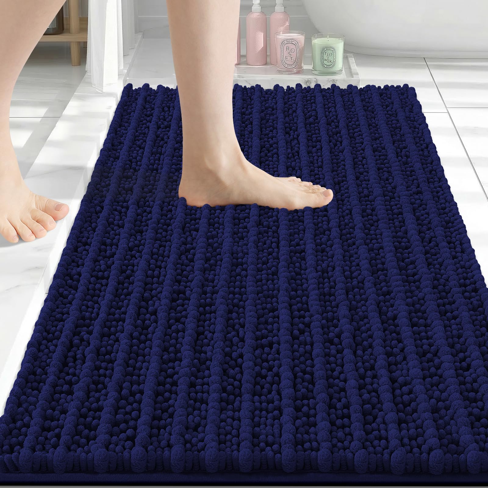 Arotive Bathroom Rugs Mat 34x21, Soft Absorbent Chenille Shaggy Bath Mat