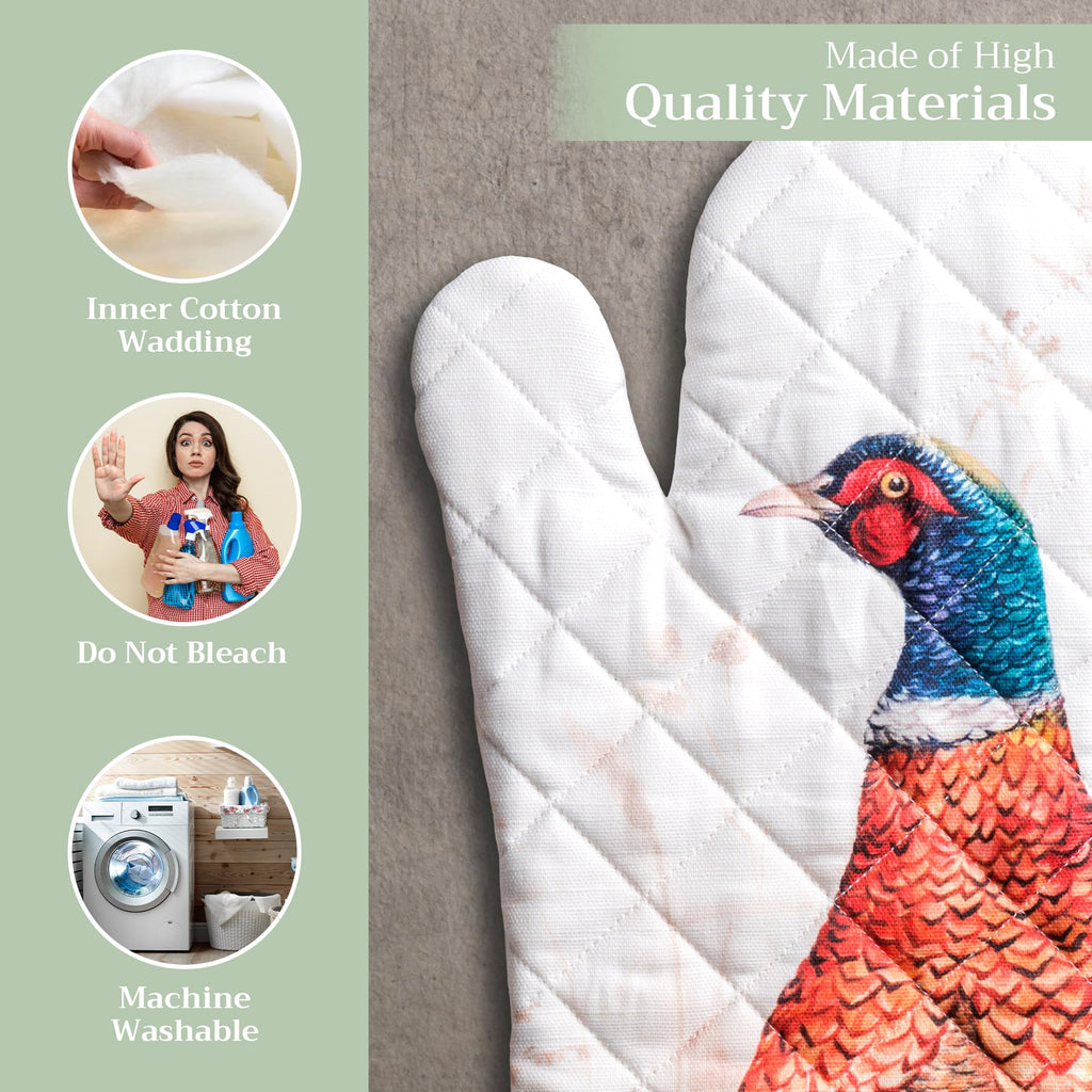 Maison d'Hermine Oven Gloves 100% Cotton Oven Mitt (7" x 13", Pack of 1)