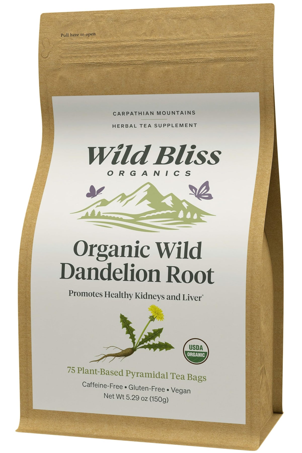 Wild Bliss Organic Chamomile Tea - Caffeine Free Calming Herbal Support - Pharmacopoeia Potency - 20 Plant Based Tea Bags