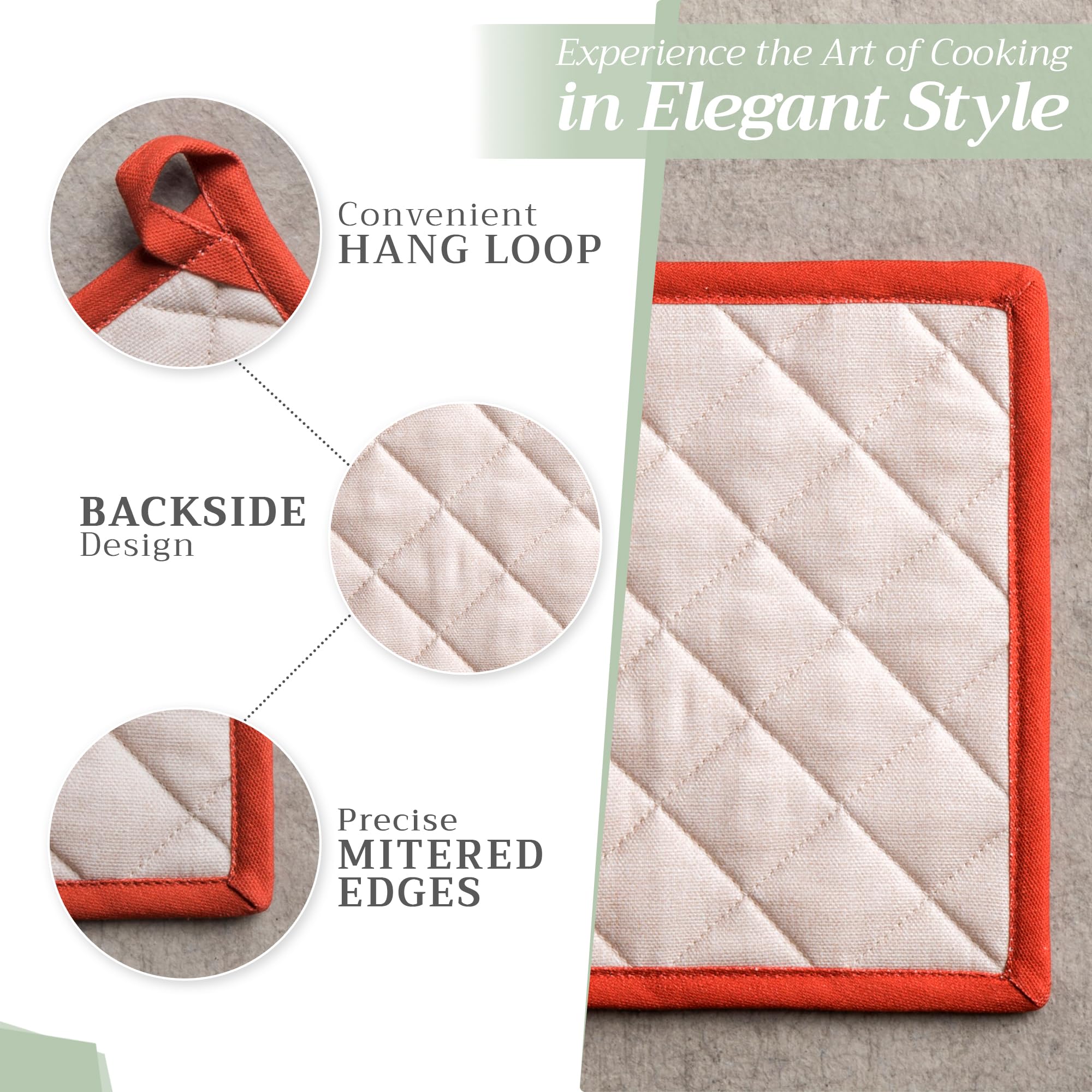 Maison d' Hermine Pot Holders 100% Cotton Potholders (8" x 8", Pack of 2)