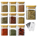 Homtop Kitchen Glass Spice Jars 10 Pcs 7 Oz with 275 Labels
