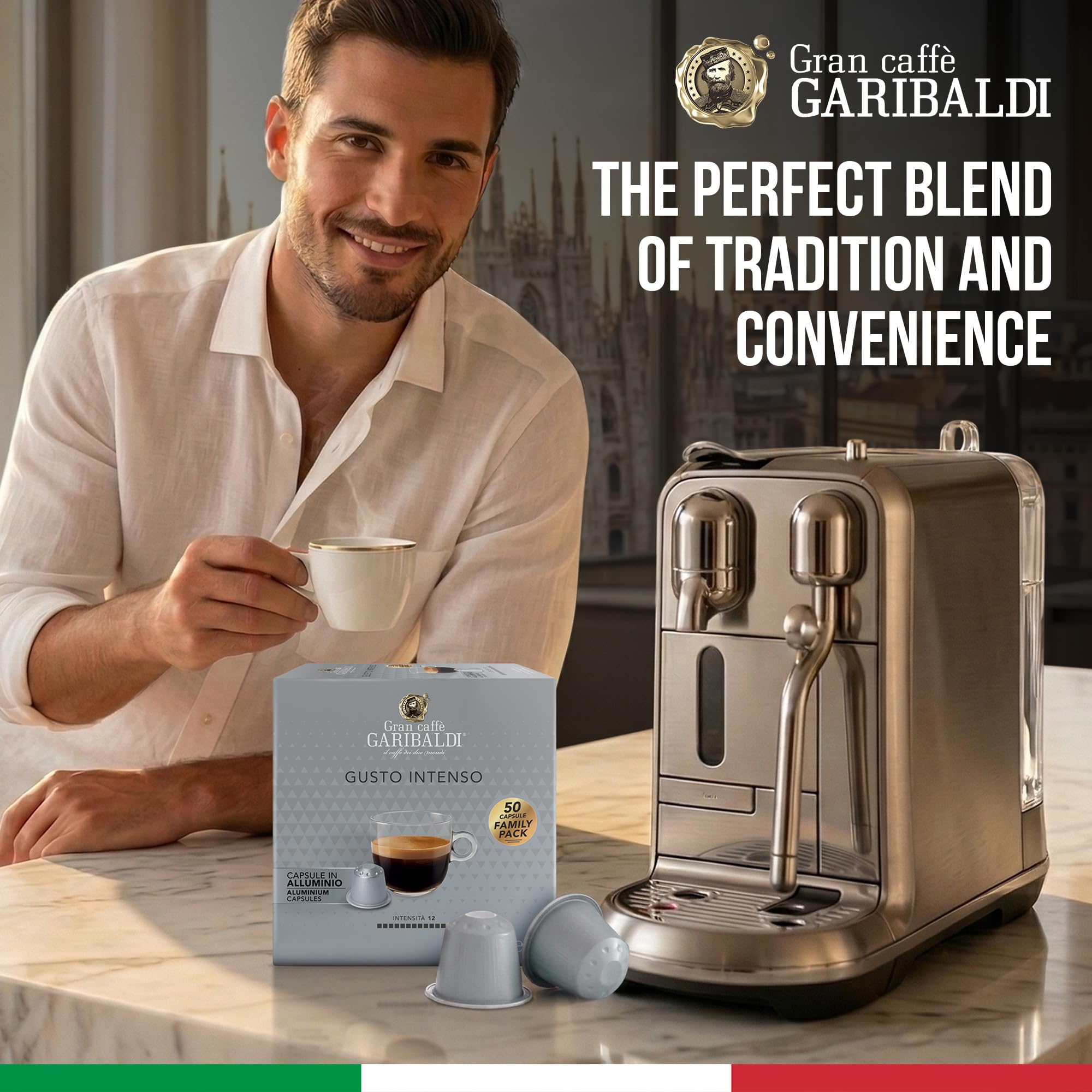 Gran Caffè Garibaldi Gusto Intenso Espresso Capsules, 50 Count Coffee Pods