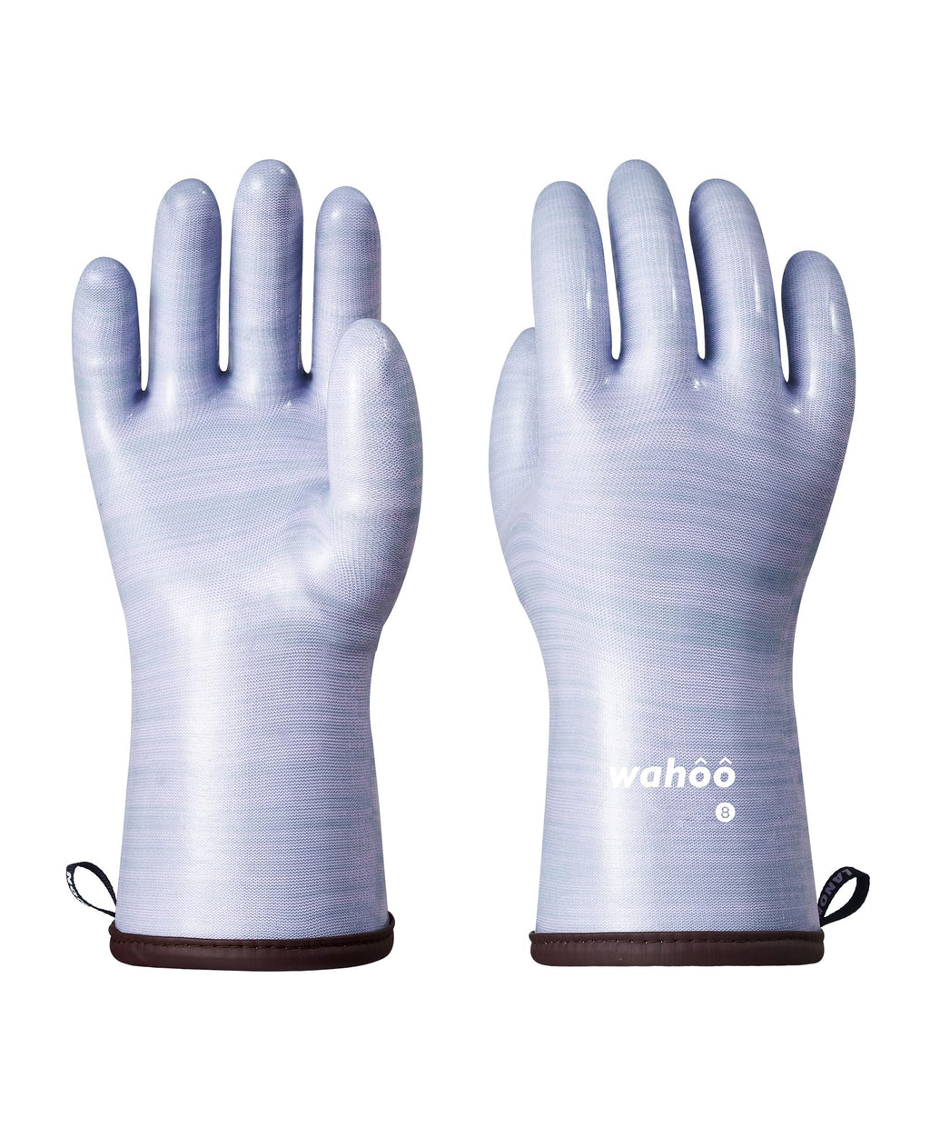 wahoo 12 Inch Liquid Silicone Oven Mitts,Heat Resistant Gloves,Purple,XL/10