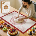 Non Stick Pastry Mat for Rolling Dough Fondant Pie Crust, Macaron Silicone Baking Mat for Mat Extra Large Silicone Mats for Baking Cookie Cakes Pizza Candy Bread