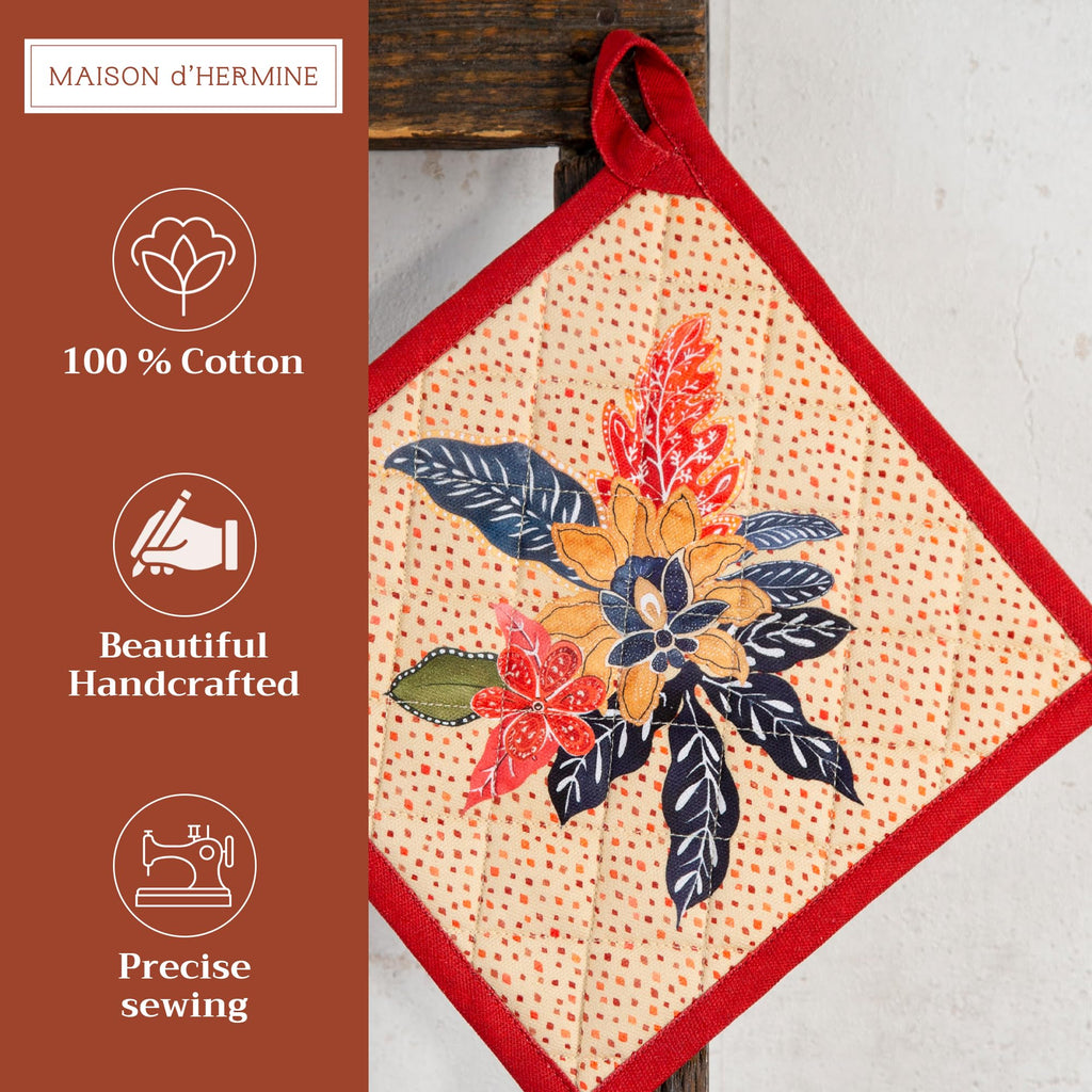 Maison d' Hermine Pot Holders 100% Cotton Potholders (8" x 8", Pack of 2)
