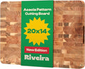 Riveira Acacia Wood Cutting Board – Gourmet Acacia Grandeur: 20 x 14 Wooden Cutting Board – Natural Wooden Cutting Boards For Kitchen Decorative – Innovative Juice Grooves Acacia Wooden Chopping Board