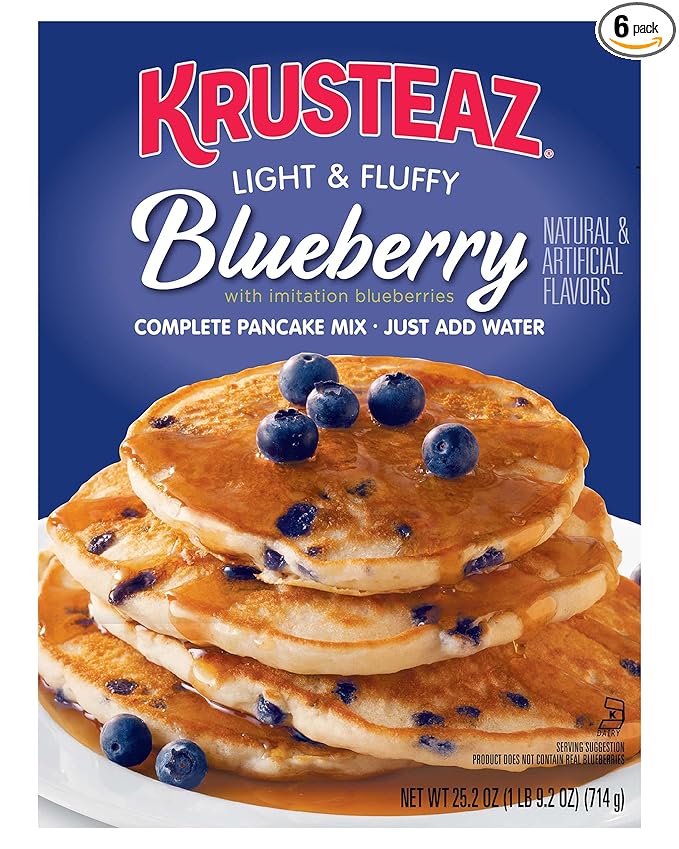 Krusteaz Light & Fluffy Complete Pancake Mix, Blueberry 25.2 Ounce (Pack of 6)