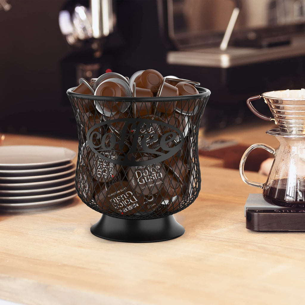 ITHSKUILL Coffee Pod Holder, Large Capacity K Cup Holder, Nespresso Pods Holder K Cup Organizer for Kitchen Countertop, Coffee Bar Accessories, Pod Holder for Keuring Espresso Capsule Coffee Creamer