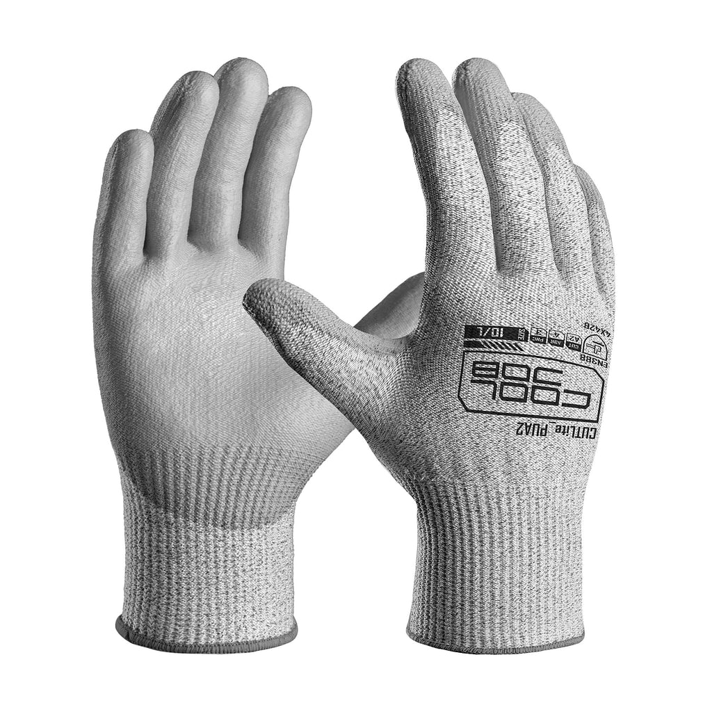 COOLJOB 12 Pairs A2 PU Cut Resistant Safety Work Gloves with Grip, XL