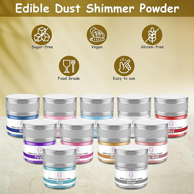 Glitter & Glitz Edible Glitter for Drinks - Premium Drink Glitter Edible Dust for Cocktails, Baking, Brew, Champagne - Luster Dust and Cocktail Glitter - Edible Glitter for Drinks Decoration (Teal, 5Grams)