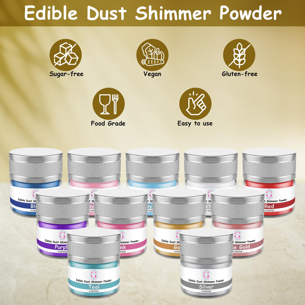 Glitter & Glitz Edible Glitter for Drinks - Premium Drink Glitter Edible Dust for Cocktails, Baking, Brew, Champagne - Luster Dust and Cocktail Glitter - Edible Glitter for Drinks Decoration (Baby Pink, 5Grams)