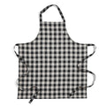 Solino Home 100% Pure Linen Apron, 33 x 30 in, Black and Cream, Bib Apron