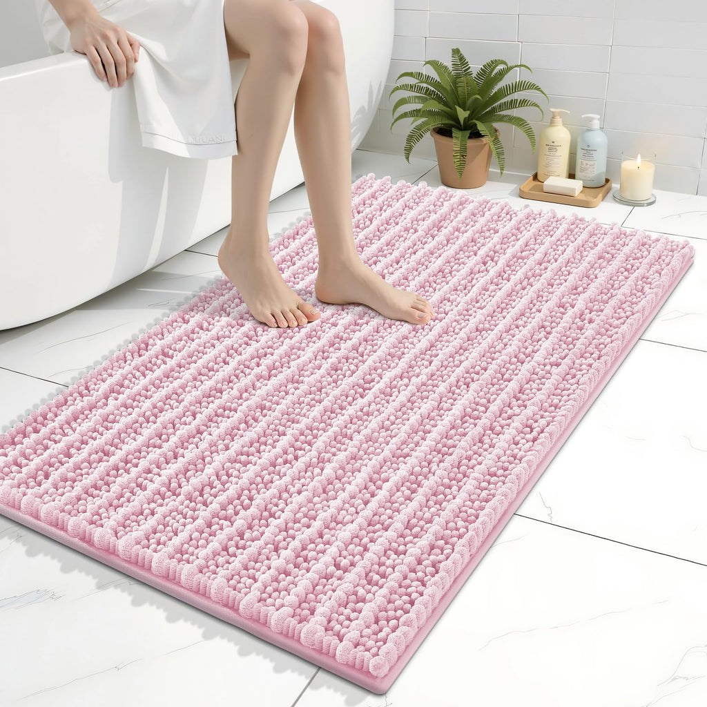 Arotive Bathroom Rugs Mat 36x24, Soft Absorbent Chenille Shaggy Bath Mat