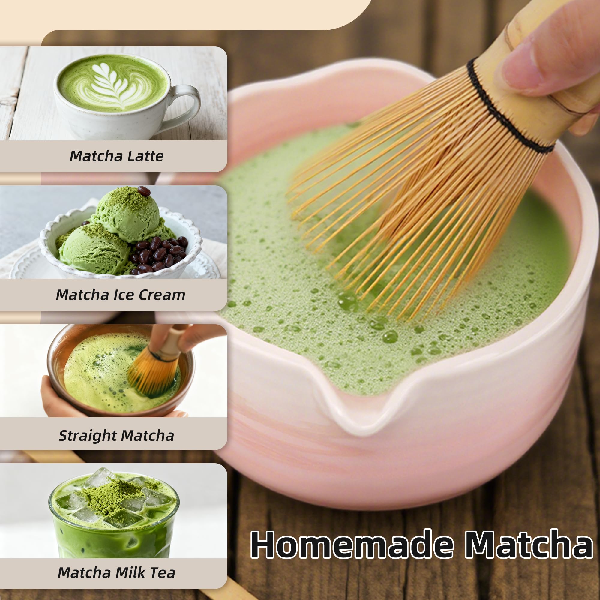 ECOLEMON 2-Pack Handcrafted Matcha Whisk, Bamboo Whisk for Matcha Tea, Natural Bamboo Chasen, 100-Prong Chasen, Macha Whisks Brush Match Accessories Wisk Mixer Whisker for Making Ceremonial Macha Tea