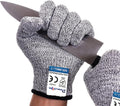Dowellife Cut Resistant Gloves Food Grade Level 5 Protection, Safety Kitchen Cuts Gloves for Oyster Shucking, Fish Fillet Processing, Mandolin Slicing, Meat Cutting and Wood Carving. (X-Large-2 Pairs)