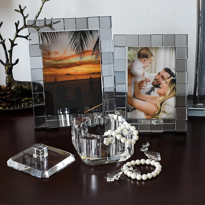 kitCom Crystal Candy Dish with Lid Hand-Cut Home Decorative Jewelry Box Candy Jar W 4" x H 3.5", Comes With Gifed Box