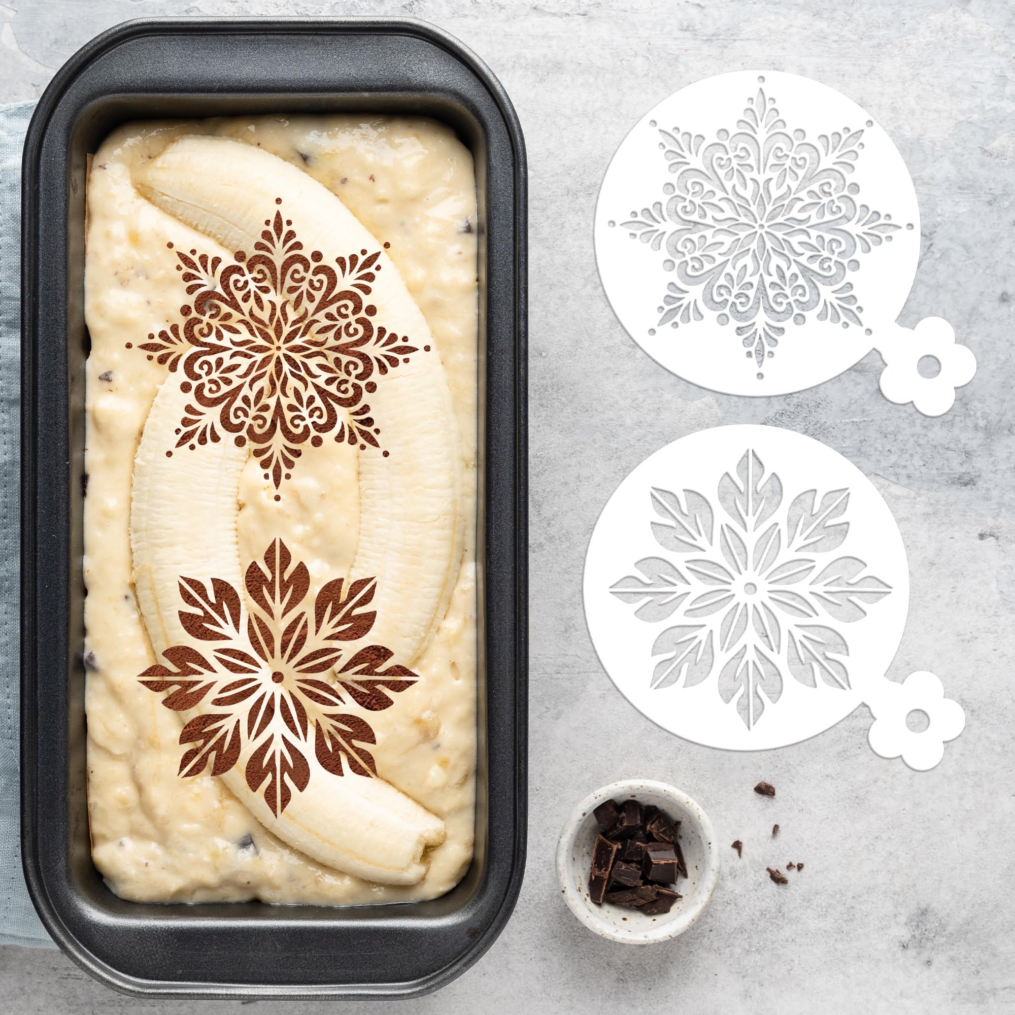 Sitsink Mandala Cookie Coffee Stencils - 25 Pcs Mandala Latte Art Cookie Stencils for Coffee Cake Bread Decor, Reusable Bread Template for Sourdough Decoration Tools Baking Stencil