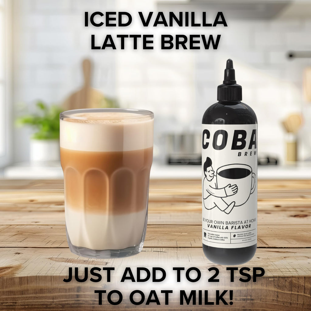 COBA Premium Coffee Concentrate: Bold & Extra Strong Kick - 20x Cups | Instant Cold Brew/ Hot Coffee in Seconds | Specialty, Fair Trade, Organic, Medium Roast, Dairy Free | 2 TEASPOONS/Cup | Rich Flavor (8 Fl Oz (Pack of 1), Vanilla)