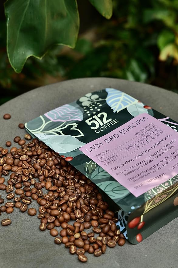 512 Coffee – Specialty Ethiopian Whole Bean, Light-Medium – Lady Bird Ethiopia – Freshly Hand-Roasted, Specialty Arabica, Premium Small Batch, Single Origin