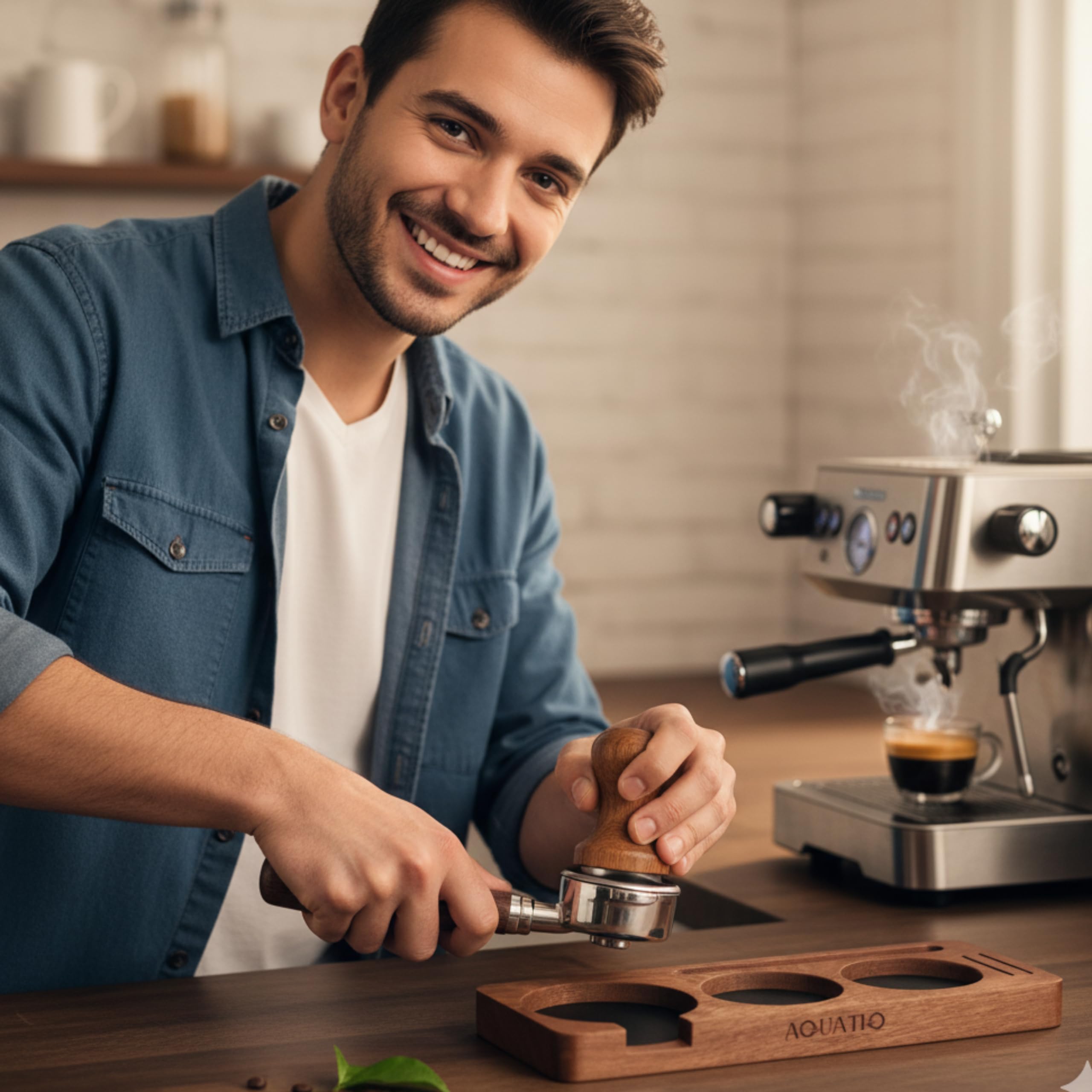 51-58 mm Compact Espresso Tamping Mat, Coffee Tamping Station