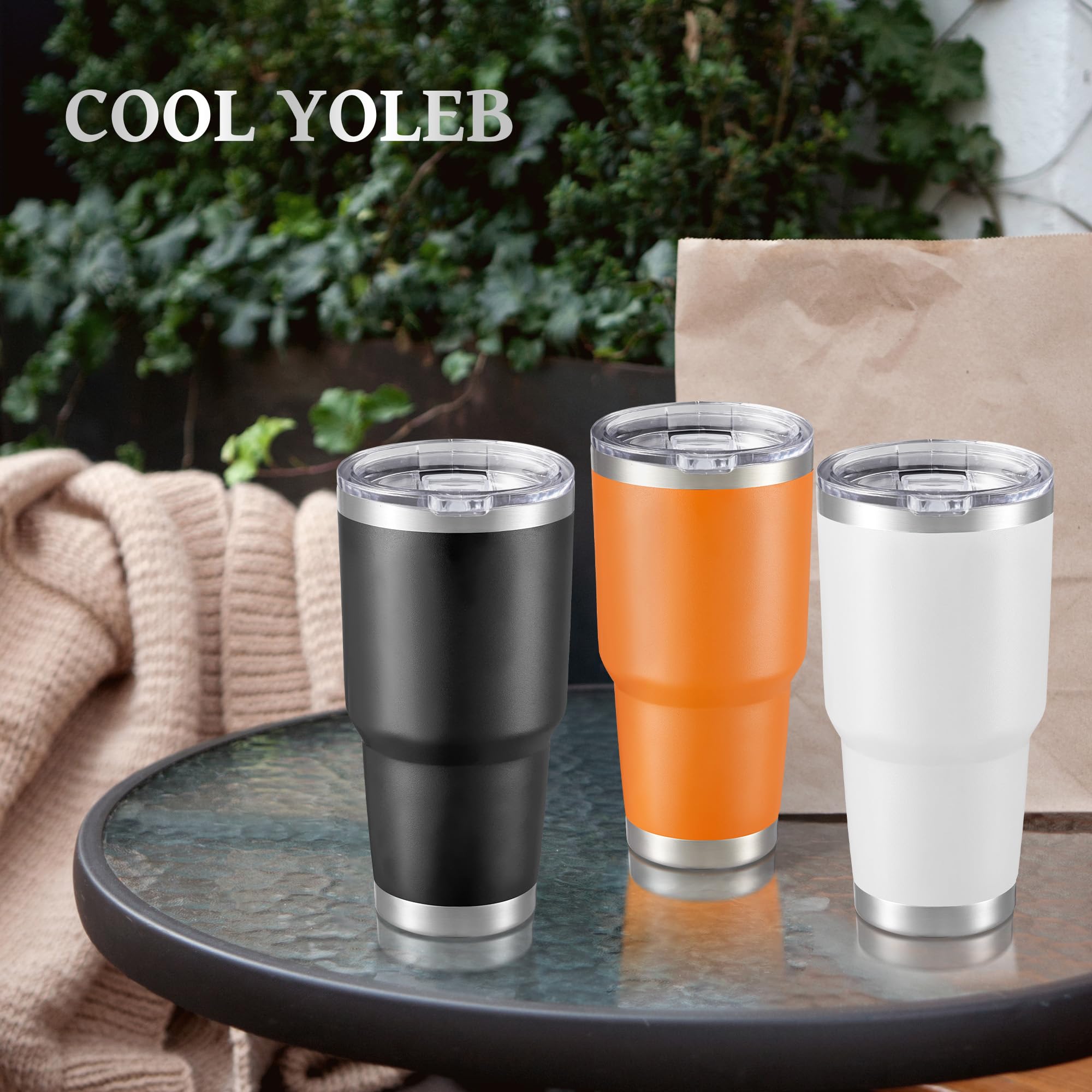 Cool Yoleb 30 oz Tumbler with Lid Stainless Steel Tumblers, 1 Pack