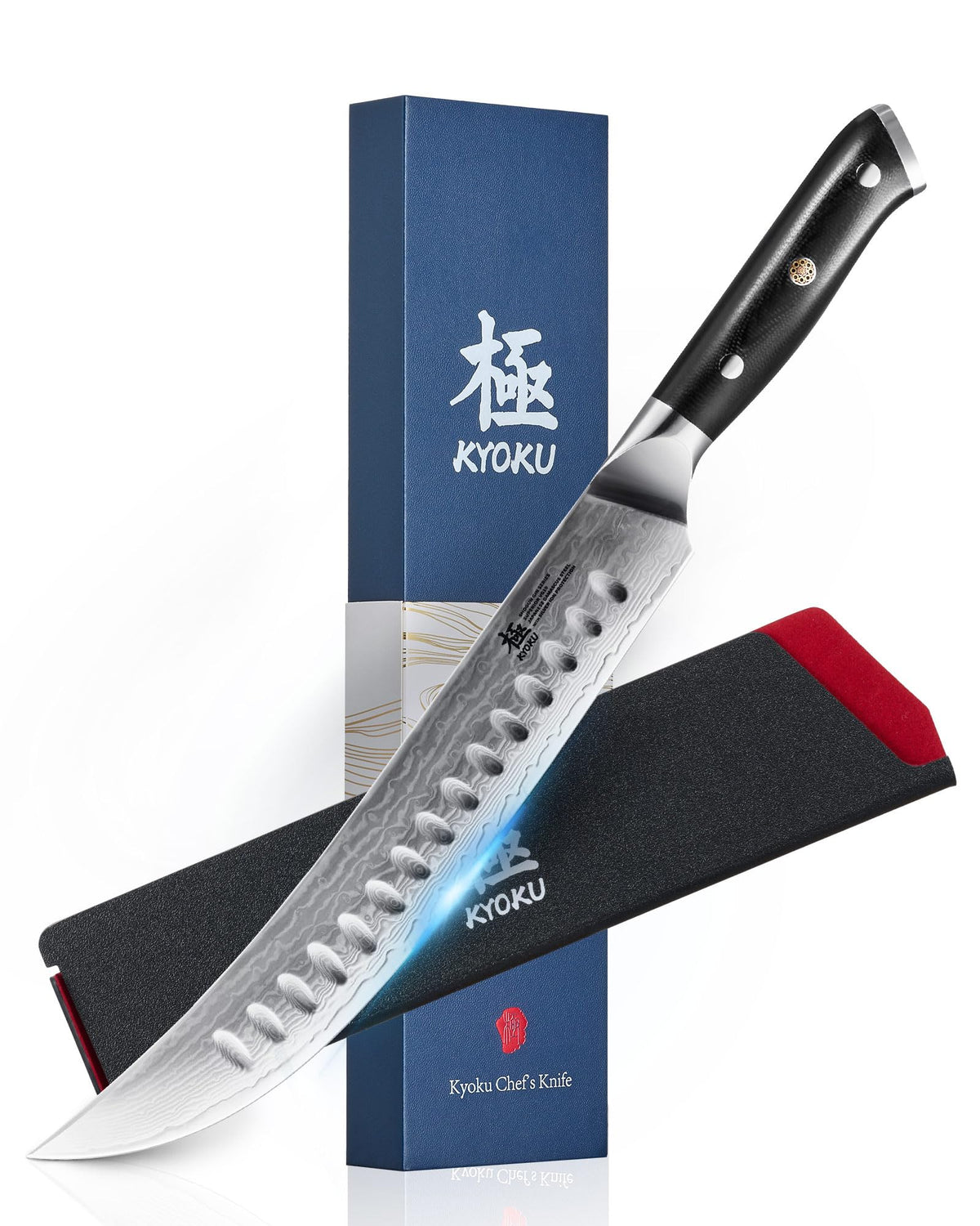 KYOKU 7" Japanese Damascus Meat Cleaver Chopping Knife,UPGRADED Chinese Vegetable Slicing Cutter with Silver Ion Coating,Sharp VG10 Asian Kitchen Cooking Cutting Chef Knife for Professional Home Chefs
