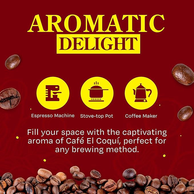 El Coquí Dark Roast Espresso Ground Coffee, Rich, Ground Coffee, Bulk Coffee, Authentic Puerto Rican Style Coffee, Vacuum Sealed, Ground Espresso Beans, 8.83 oz (12 pack)