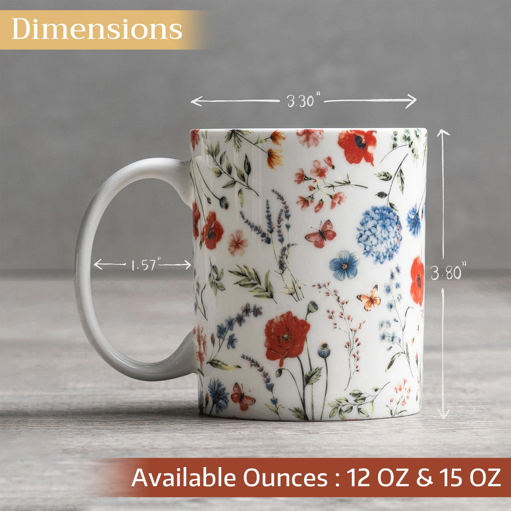 Maison d' Hermine Coffee Mug with Handles Tea Cups (15 Ounce, Pack of 1)