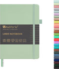 &And Per Se Lined Journal Notebook, 160 Pages, A5 5.7 x 8 inches College Ruled Thick Paper Notebook Journals for Writing, Hardcover Notebooks for Women Men Office School (1 Pack, Light Green)