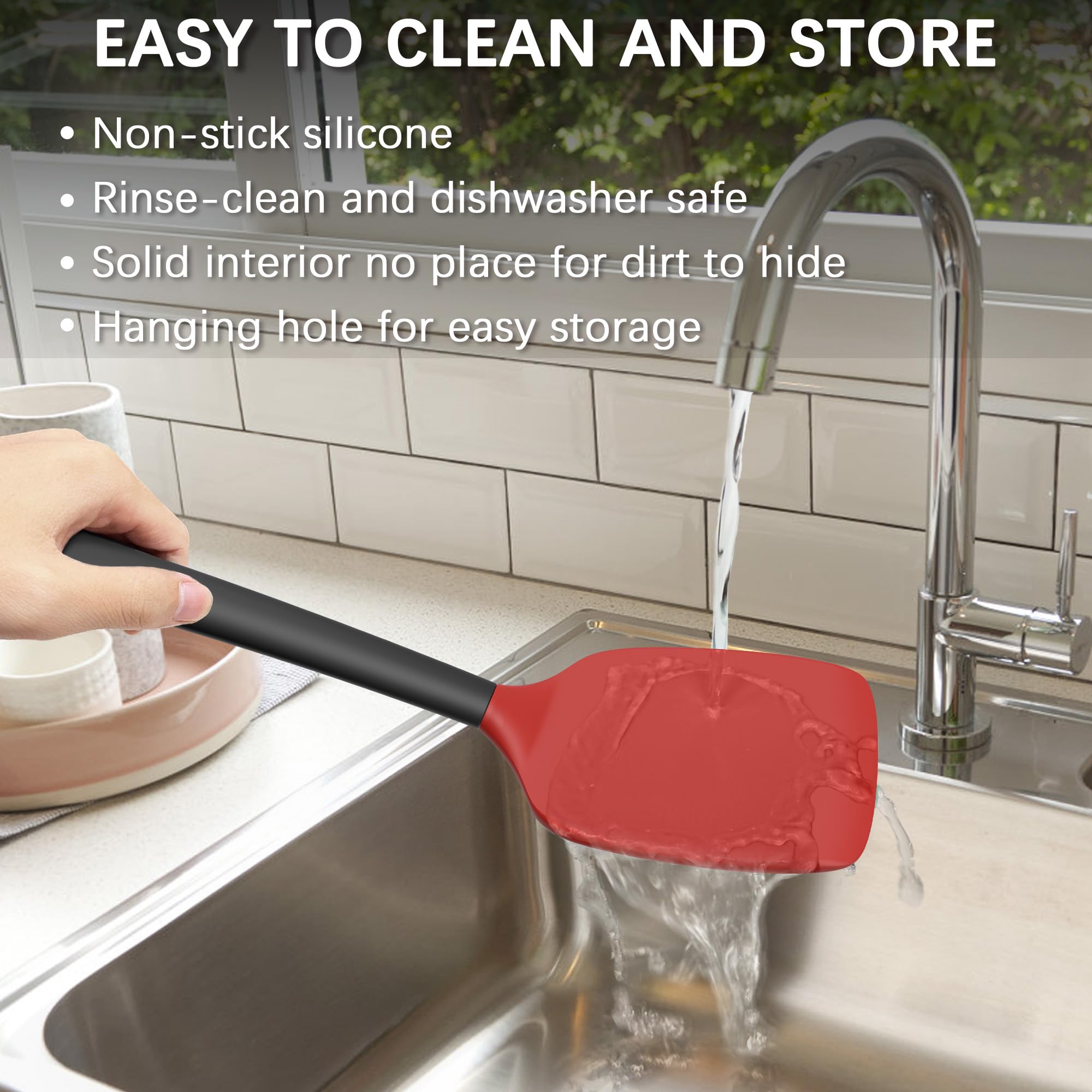 Coukre 2 Pack Silicone Spatula Set,High Heat Resistant, BPA-Free