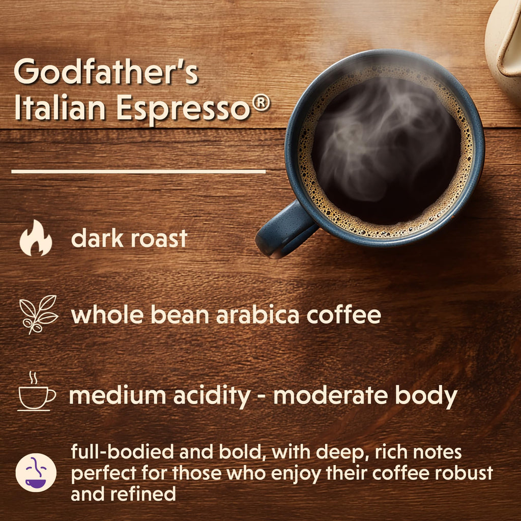 Coffee Bean Direct Godfather’s Italian Espresso®, Whole Bean, 2.5lb Bag