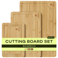 ROYAL CRAFT WOOD Wooden Cutting Boards for Kitchen Meal Prep & Serving - Bamboo Wood Serving Board Set with Deep Juice Groove Side Handles - Charcuterie & Chopping Butcher Block for Meat
