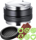 Practimondo Premium Barista Espresso Tamper Set 53mm Aluminum and Stainless Steel (53mm, Aluminum Handle)