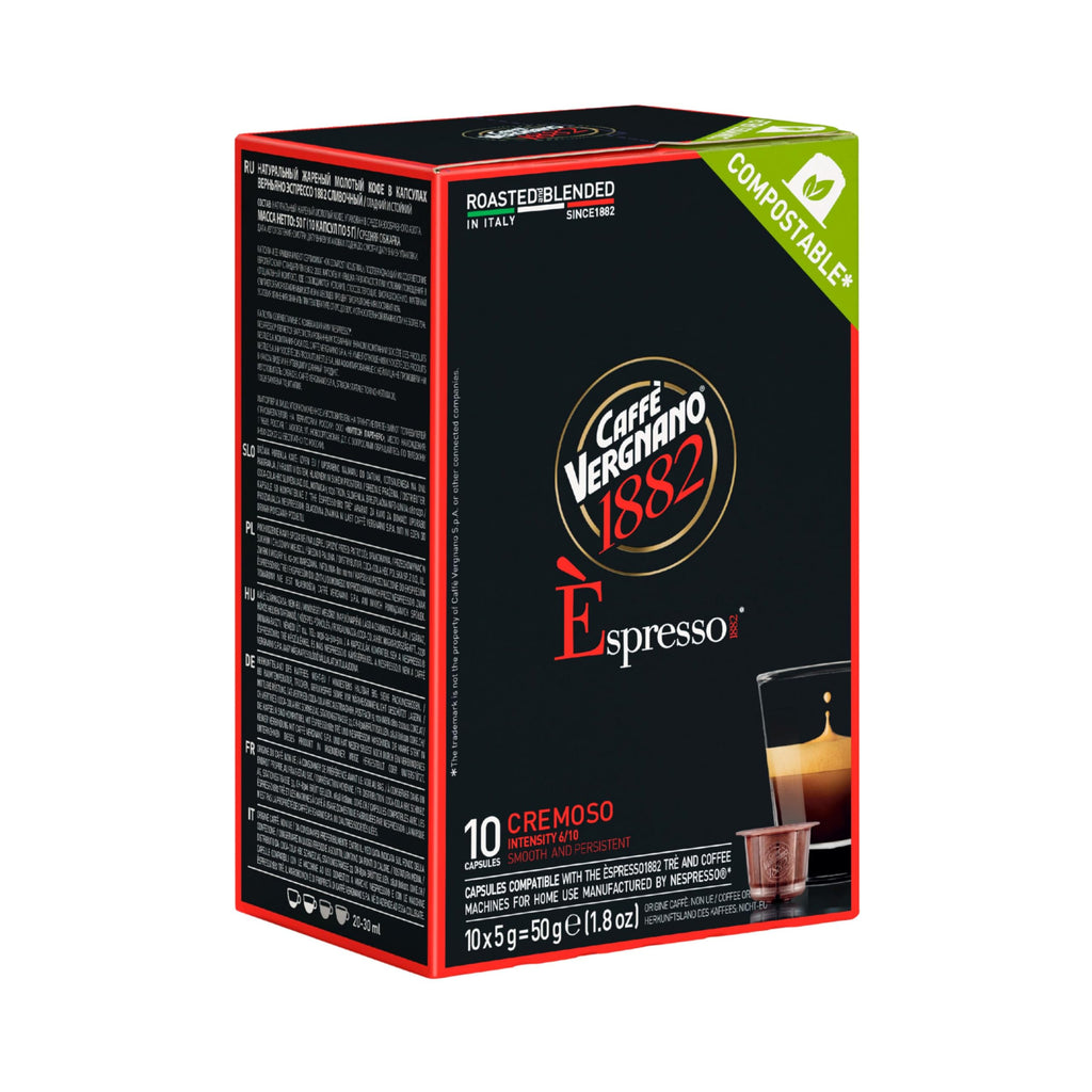 Caffe Vergnano Cremoso Espresso Pods, Nespresso Original Compatible, 120 Ct