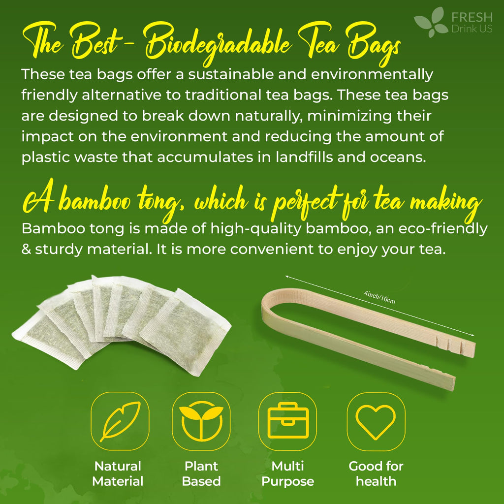 FreshDrinkUS, Premium 135 Sage Leaf Tea Bags, 100% Natural & Pure. Loose Leaf Herbal Tea. Made with Eco-Conscious Tea Bags. No Sugar, No Caffeine, No Gluten, Vegan.
