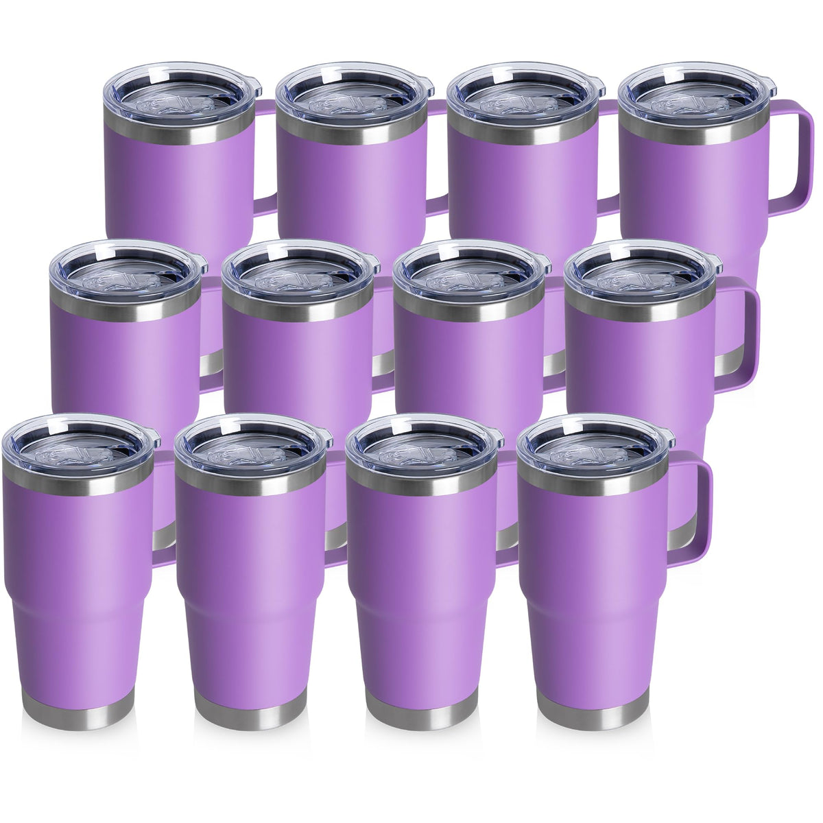 20oz Tumbler with Lid, Stainless Steel Tumbler with Handle, Metal Insulated Travel Coffee Mug with Handle, Double Wall Vacuum Spill Proof Tumbler Cup, Amy Green 1 Pack