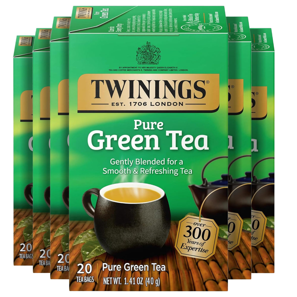 Twinings English Breakfast Black Tea Individually Wrapped Bags, 20 Count (Pack of 6), Flavourful, Robust, Caffeinated, Enjoy Hot or Iced, 120 Teabags
