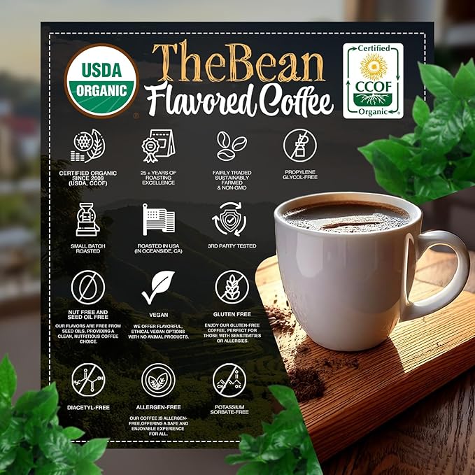 The Bean Organic Coffee Company Milky Way, Medium Roast, Whole Bean Coffee, 16-Ounce Bags (Pack of 2)