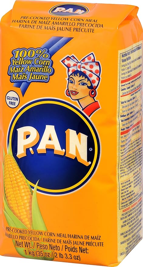 P.A.N. Yellow Corn Meal – Pre-cooked Gluten Free and Kosher Flour for Arepas (2.2 lb/Pack of 2)