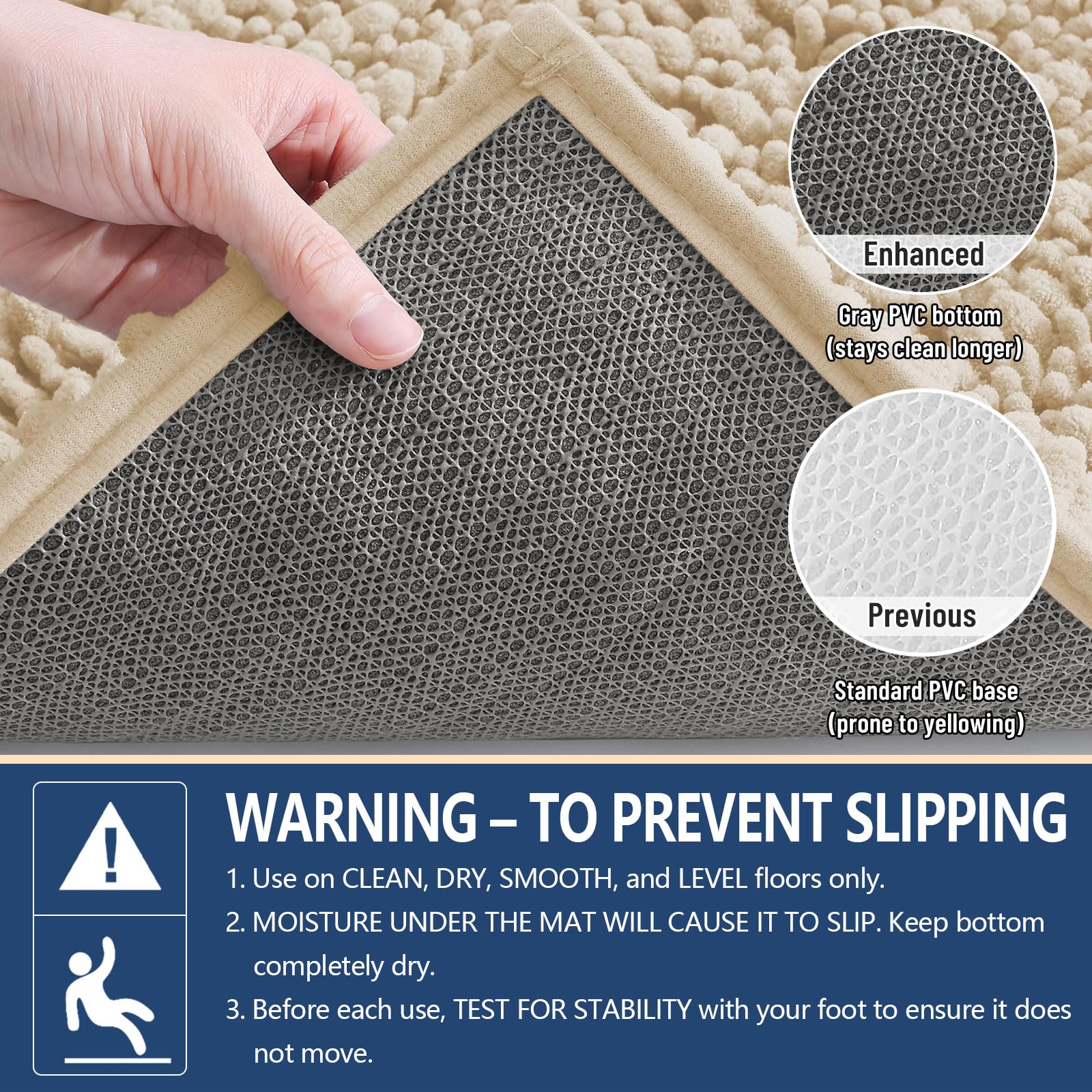 Arotive Bathroom Rugs Mat 30x20, Soft Absorbent Chenille Shaggy Bath Mat