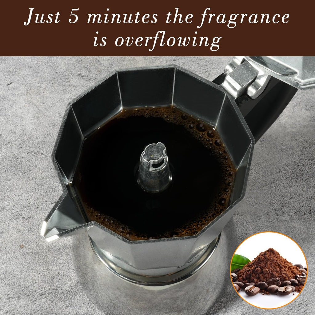 LAOION Stovetop Espresso Maker, 6Cup Moka Pot, Espresso Machine